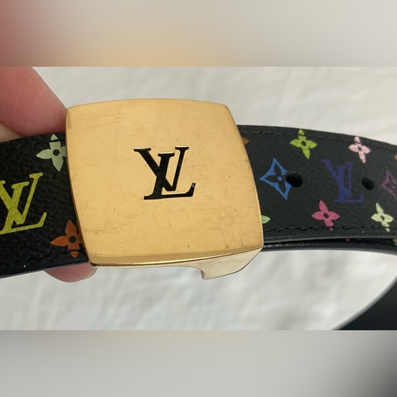 Authentic Louis Vuitton Black multicolor belt size 36 - Picture 2 of 5